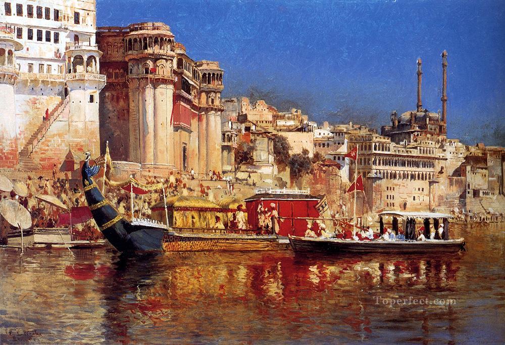 La barcaza del maharajá de Benarés indio egipcio persa Edwin Lord Weeks Pintura al óleo